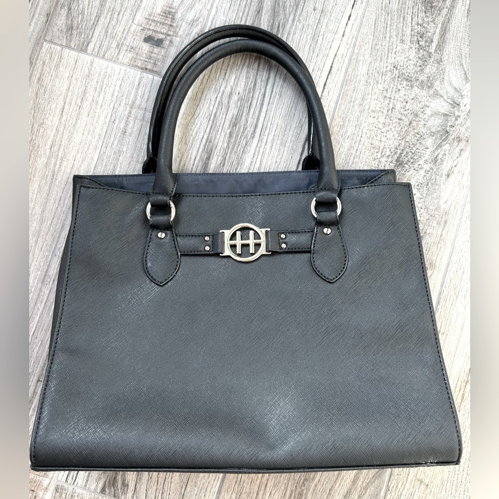Tommy Hilfiger Black Leather Tote Bag